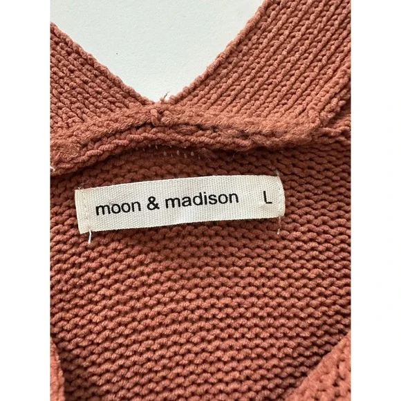 Anthropologie Moon & Madison Cardigan Women Large Knit Cropped Corpcore Academia - Picture 3 of 8